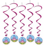 RTD-2530 : Princess Fairy Tale Castle Dangling Swirl Decorations 5-Pack at Magic Party Supply