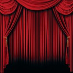 RTD-2822 : Red Stage Curtain Backdrop Banner 6ft x 6ft at Magic Party Supply
