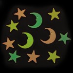RTD-284150 : 50-Pack Glow-in-the-Dark Small Plastic Stars and Moons at RTD Gifts
