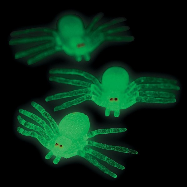 48-pack of Glow-in-the-Dark Creepy Plastic Spiders 48-pack of Glow-in-the-Dark Creepy Plastic Spiders